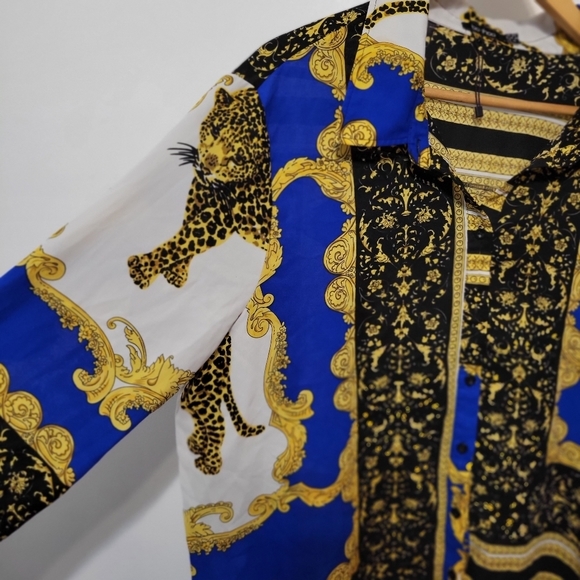 PLUS SCARF PRINTED OVERSIZED SHIRT size 16 - Picture 5 of 7